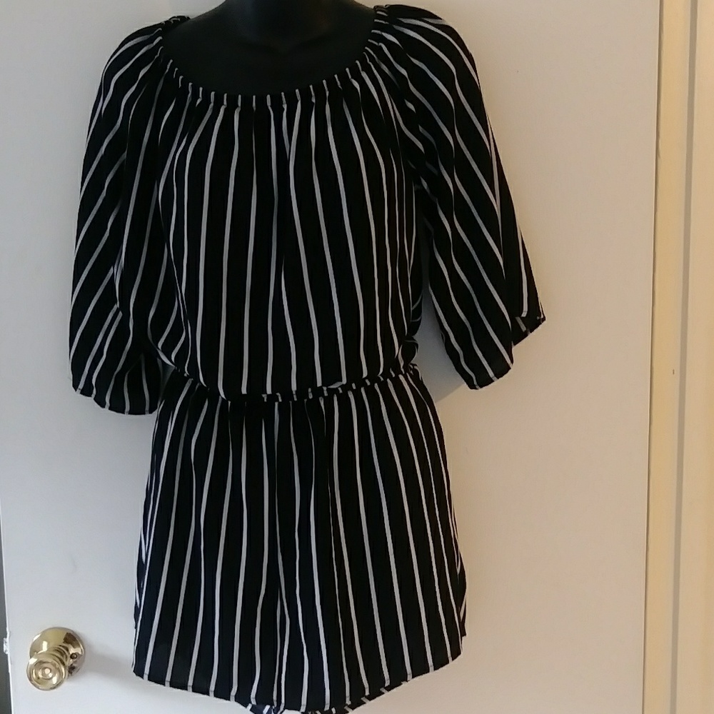 Black & white stripped romper
